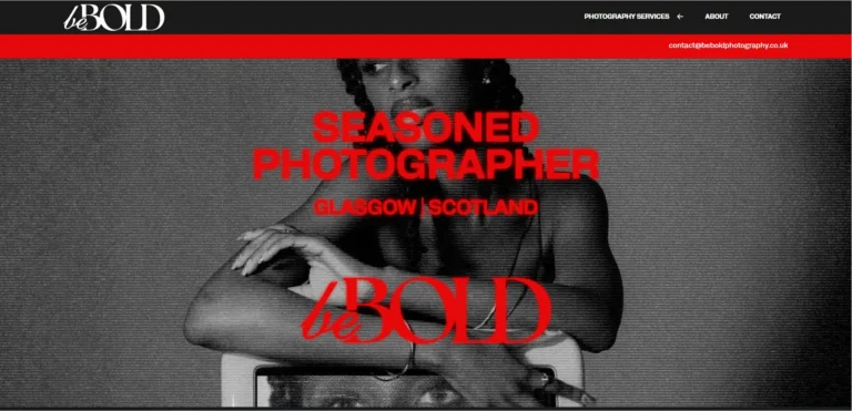 be bold photography web design