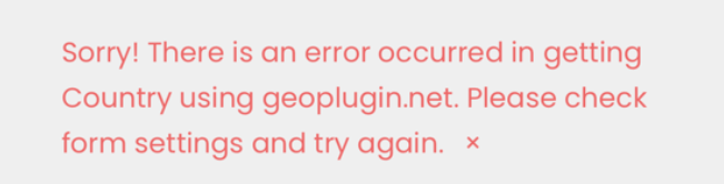 geoplugin.net error fluent forms