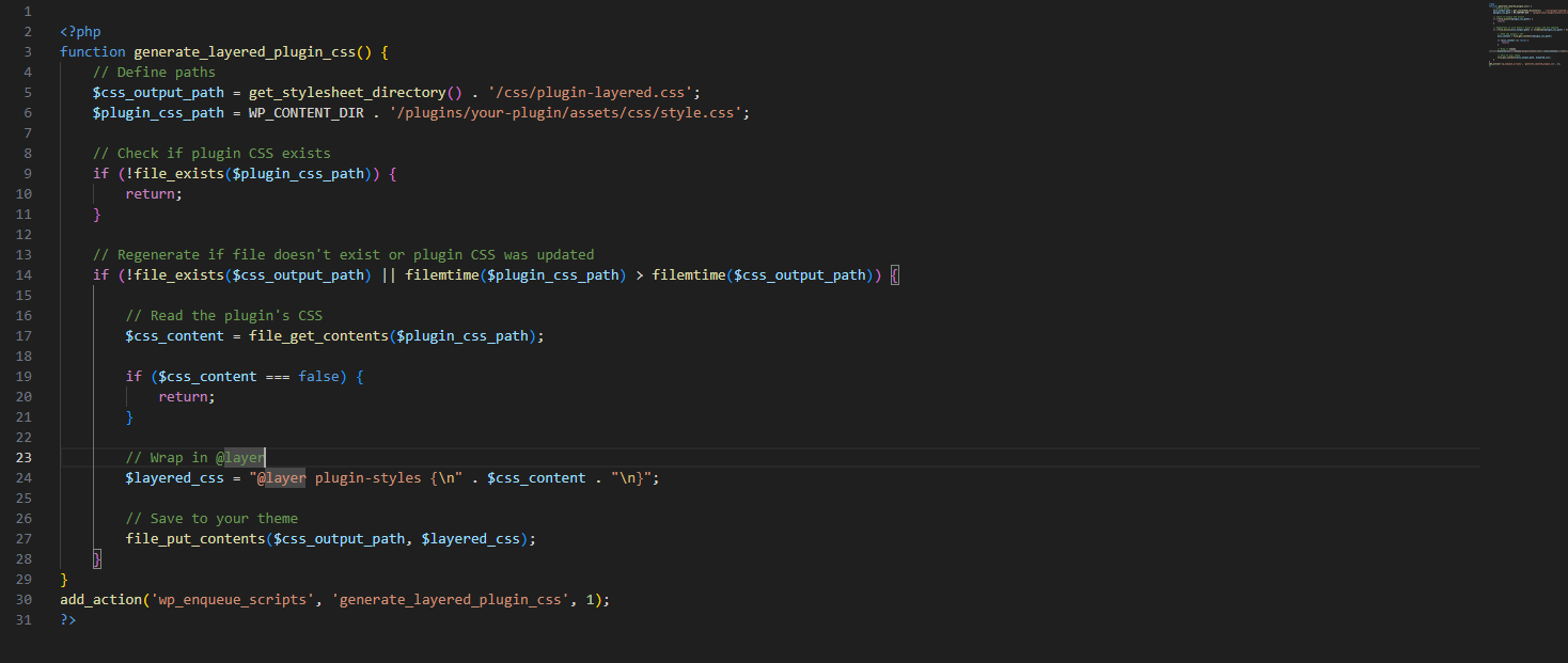 adding layer to php plugin