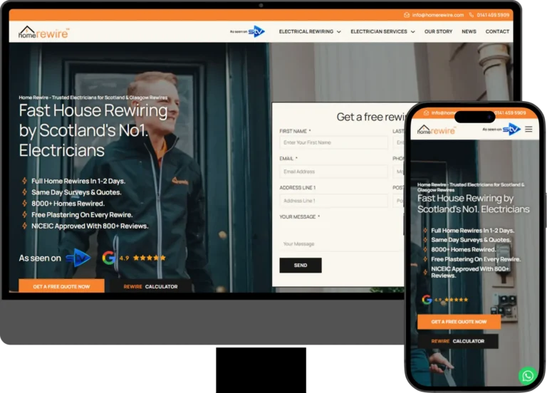 desktop web design electrician